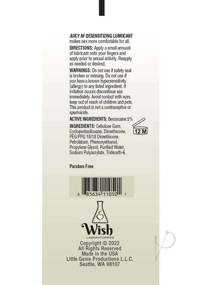 Af Desensitizing Gel Lubricant 2oz