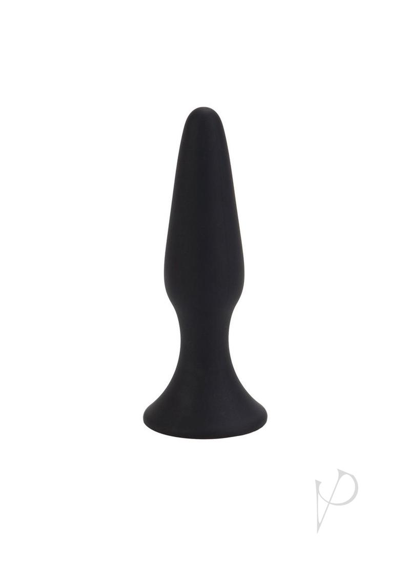 Silicone anal plug with a tapered design and suction base from the Anal Explorer Kit
