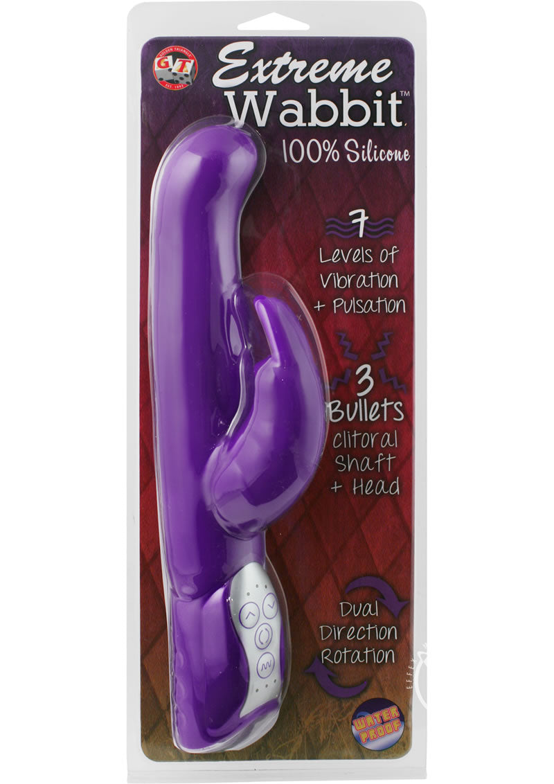 Lavender-colored Extreme Wabbit vibrator in its packaging for sale