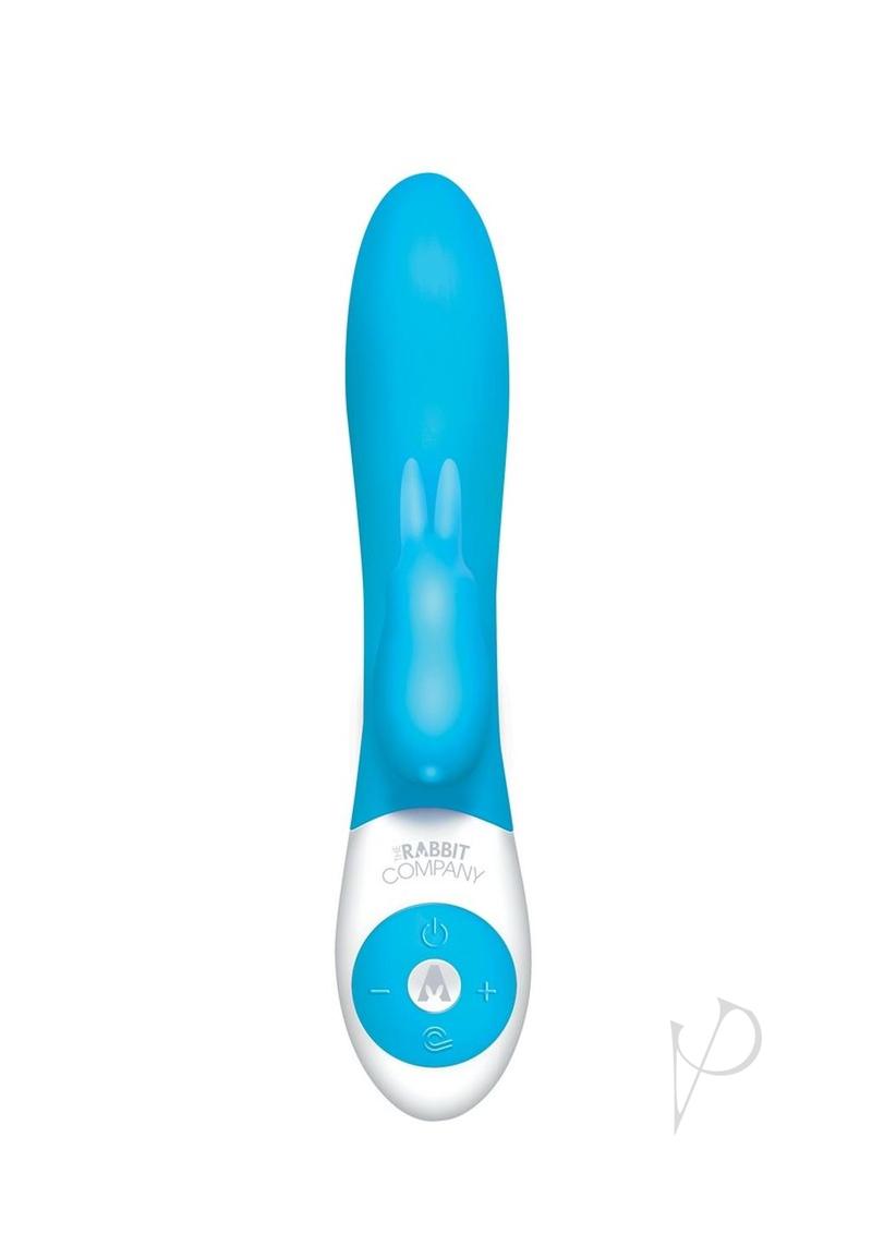 Aqua blue rabbit vibrator isolated on a white background