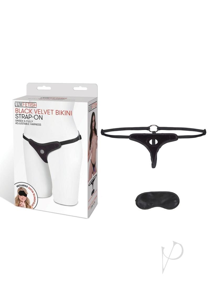 Lux F Velvet Bikini Strap On Black