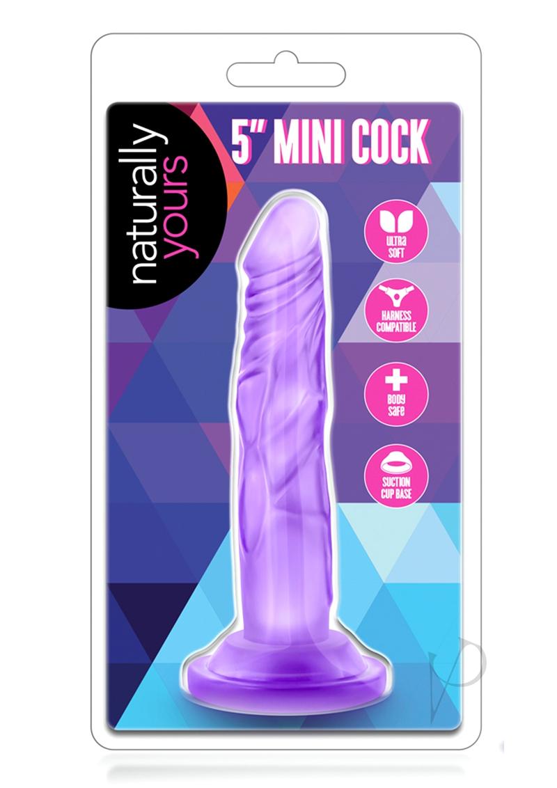 Packaging of the Naturally Yours 5 Mini Cock Purple adult toy