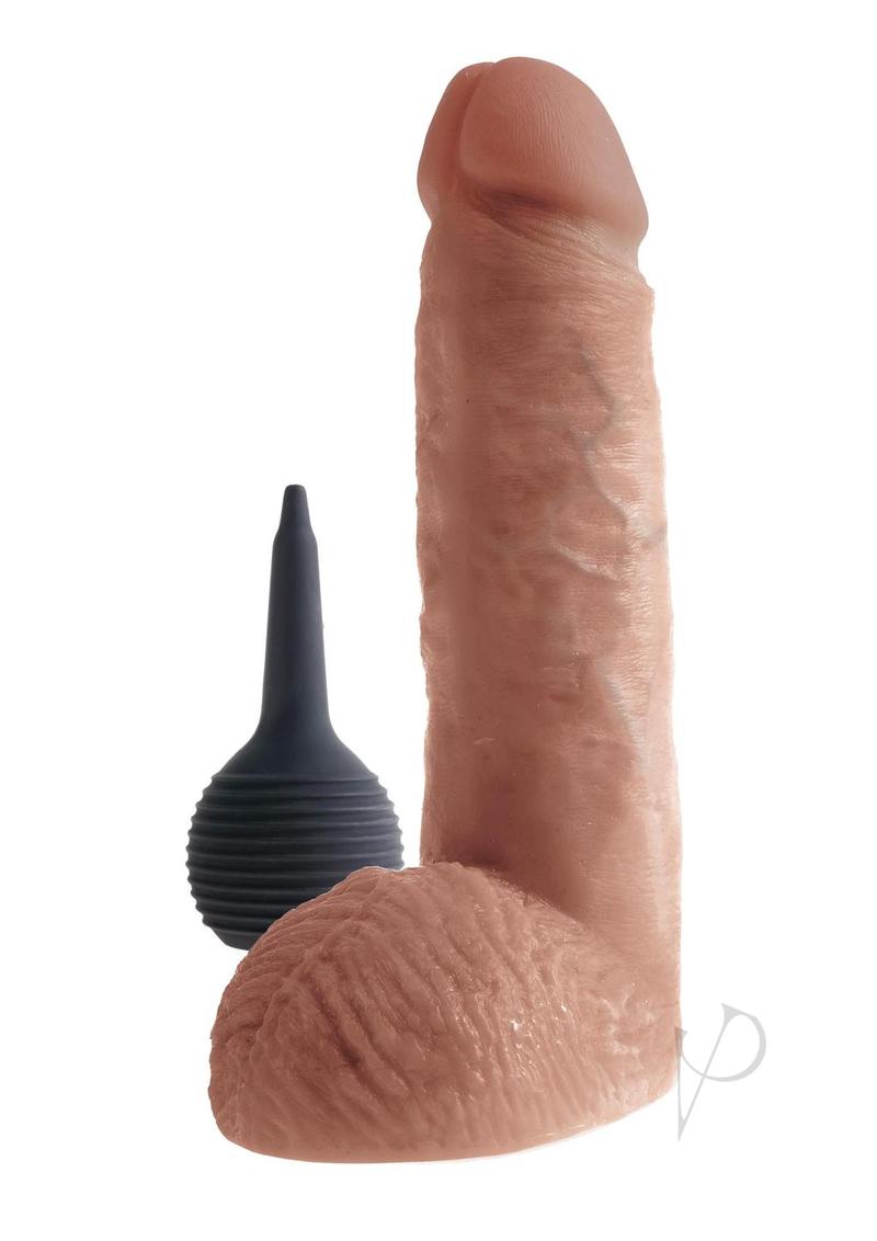 Kc 8 Squirting Cock W/balls Tan