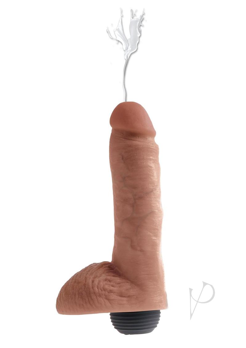Kc 8 Squirting Cock W/balls Tan