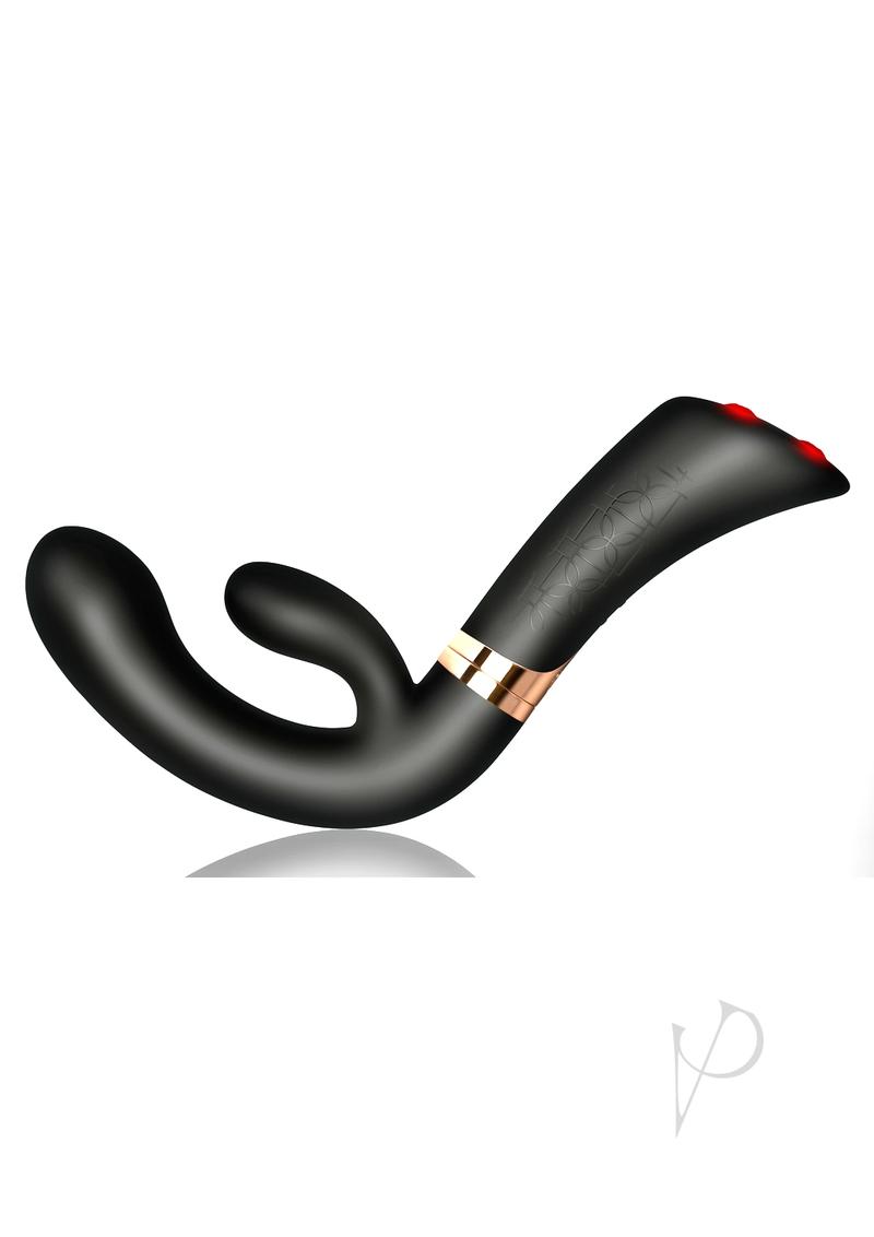 The Enigma disc-shaped product with a sleek black and red design