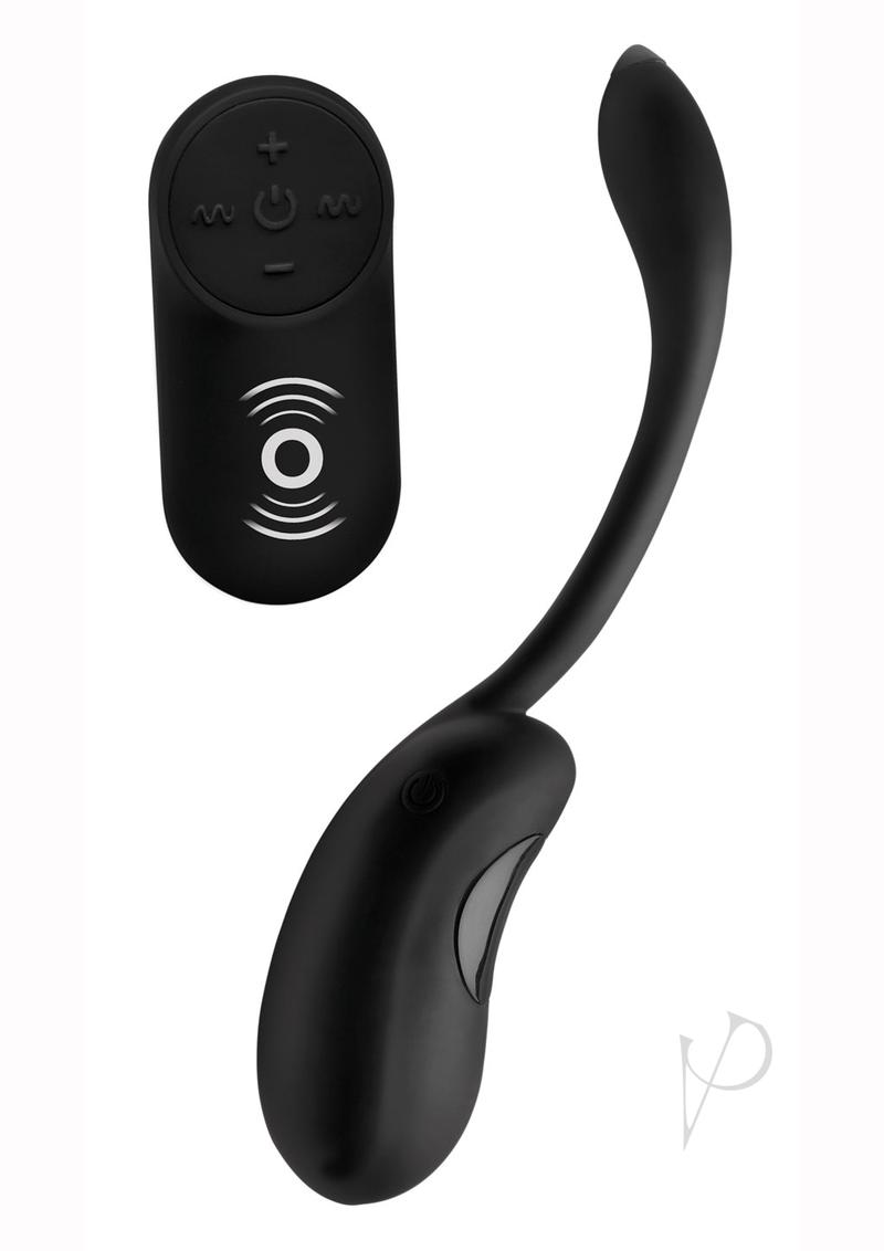Black Under Control Vibe Pod with wireless remote on white surface