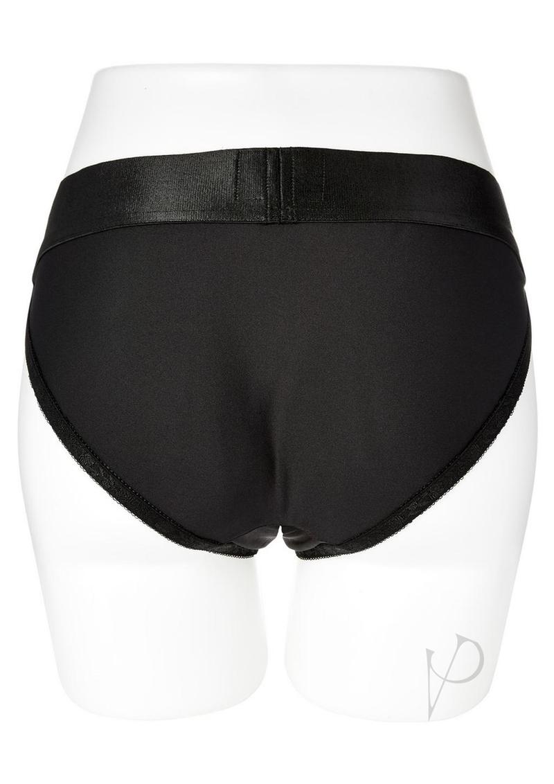 XS-sized Em Ex Silhouette Harness in black, designed for discreet wear