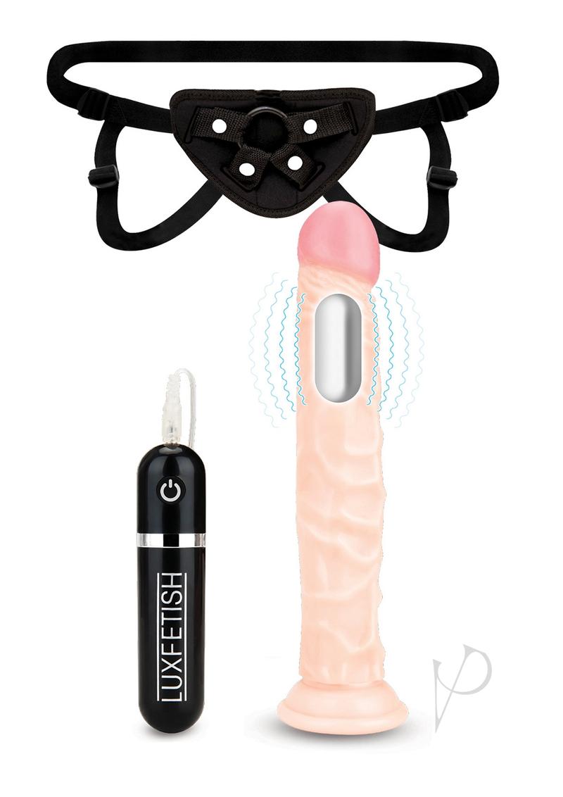 Lux F Realistic Vibe Dildo W/harness 8.5