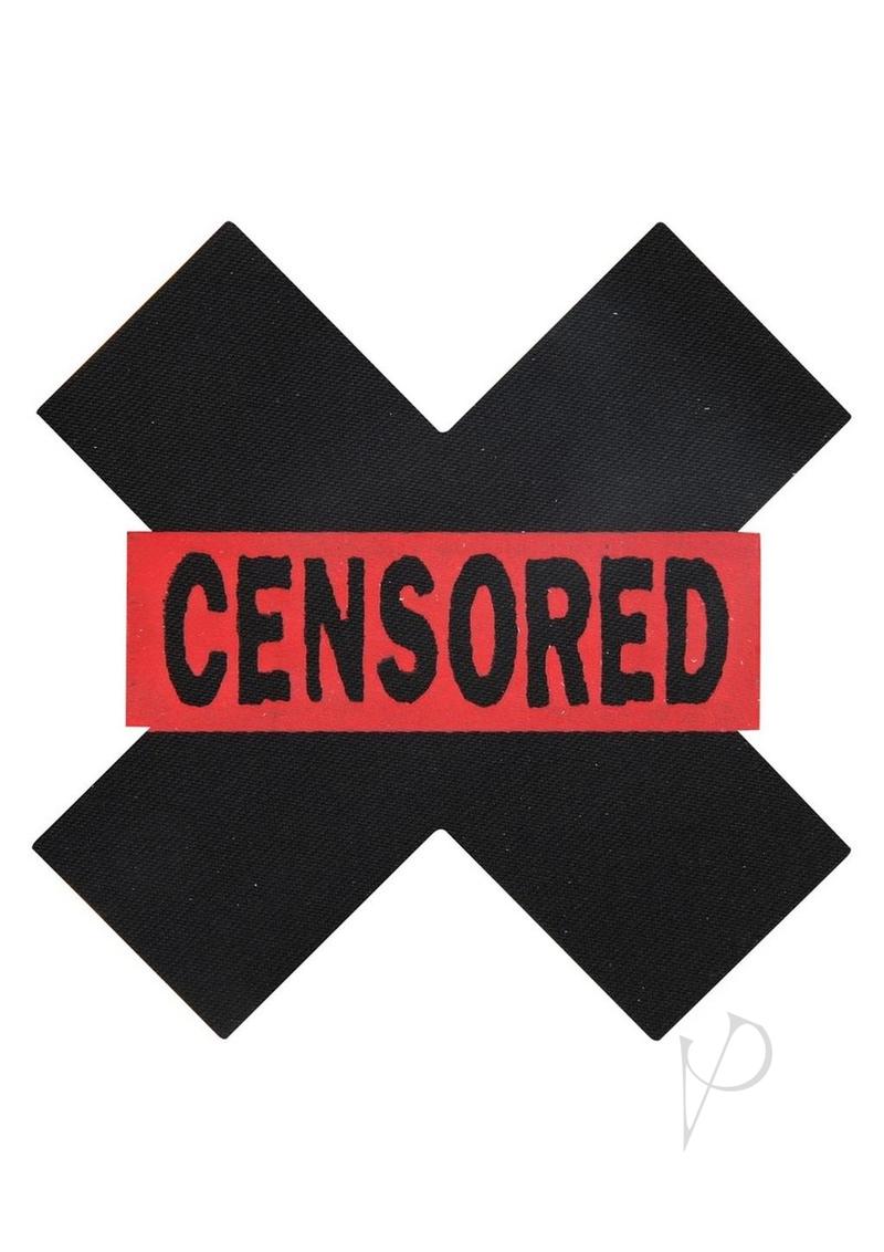 Peekaboo Censored Hearts and X Blk/red