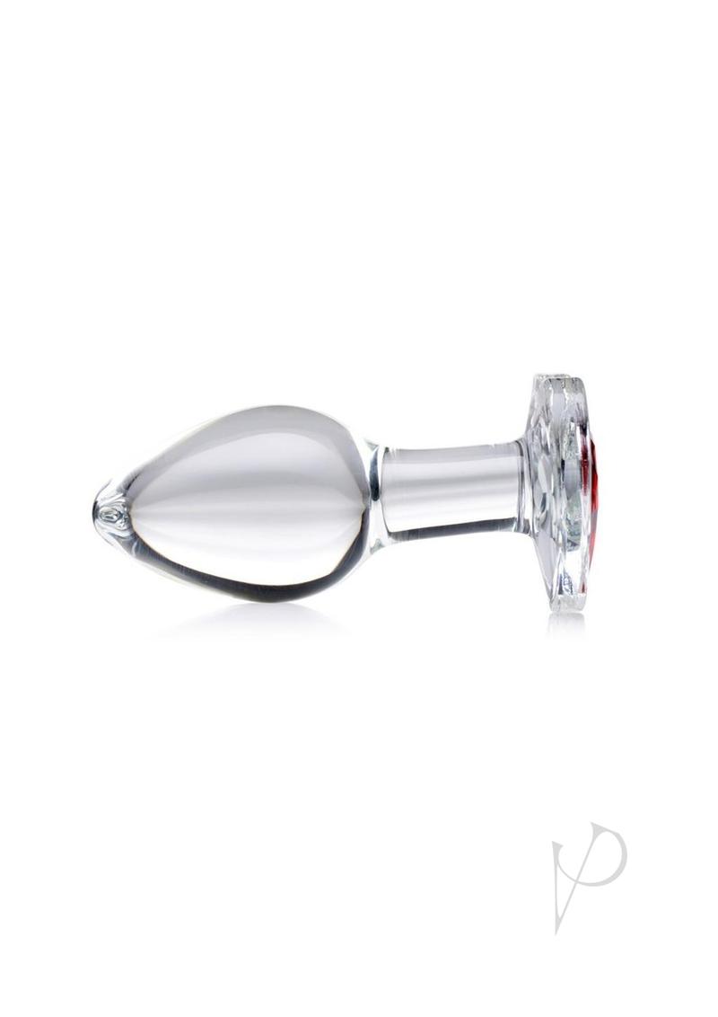 Booty Sparks Red Heart Glass Plug Md