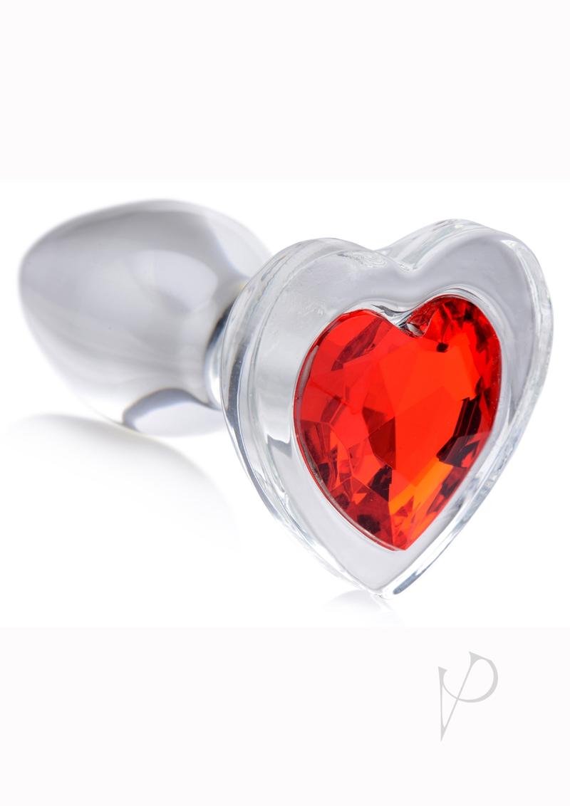 Booty Sparks Red Heart Glass Plug Sm