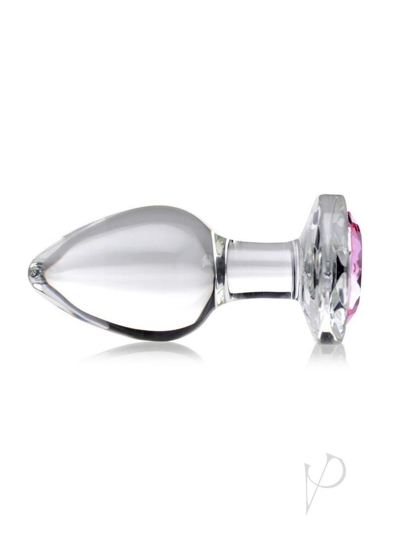 Booty Sparks Pink Gem Glass Plug Lg