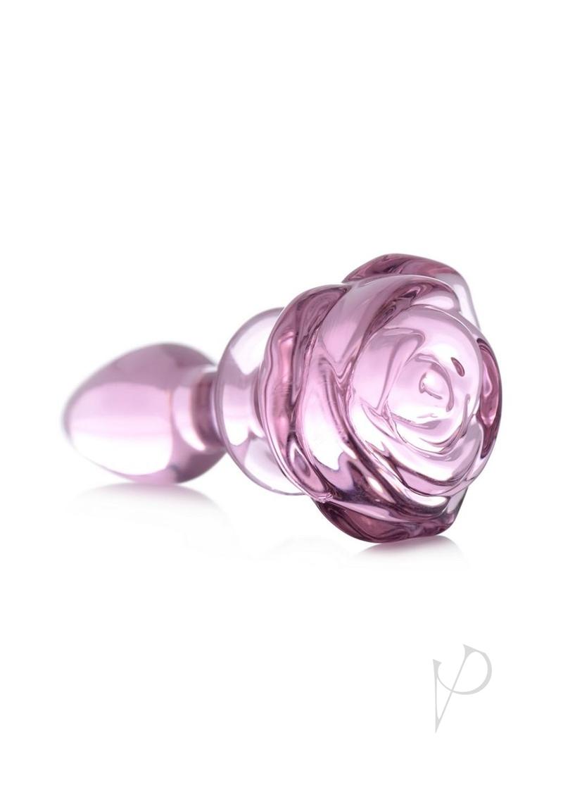 Booty Sparks Pink Rose Glass Plug Sm