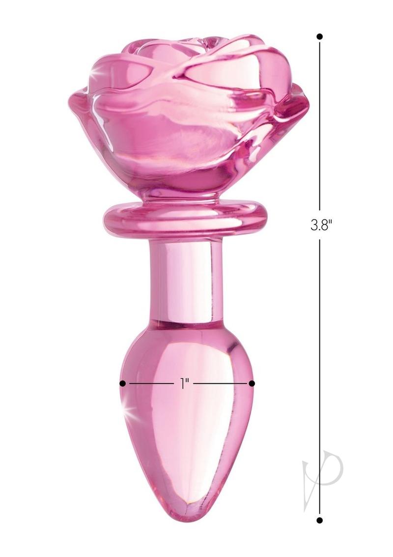 Booty Sparks Pink Rose Glass Plug Sm