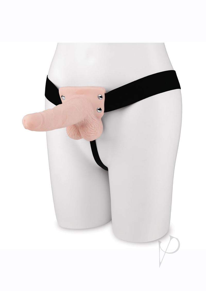 Lux F Recharge Strap On W/balls 6 Flesh