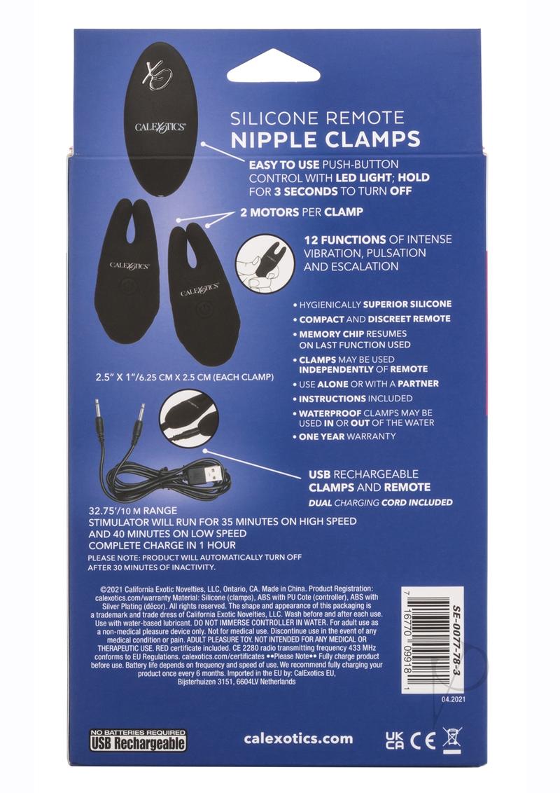 Silicone Remote Nipple Clamps Black