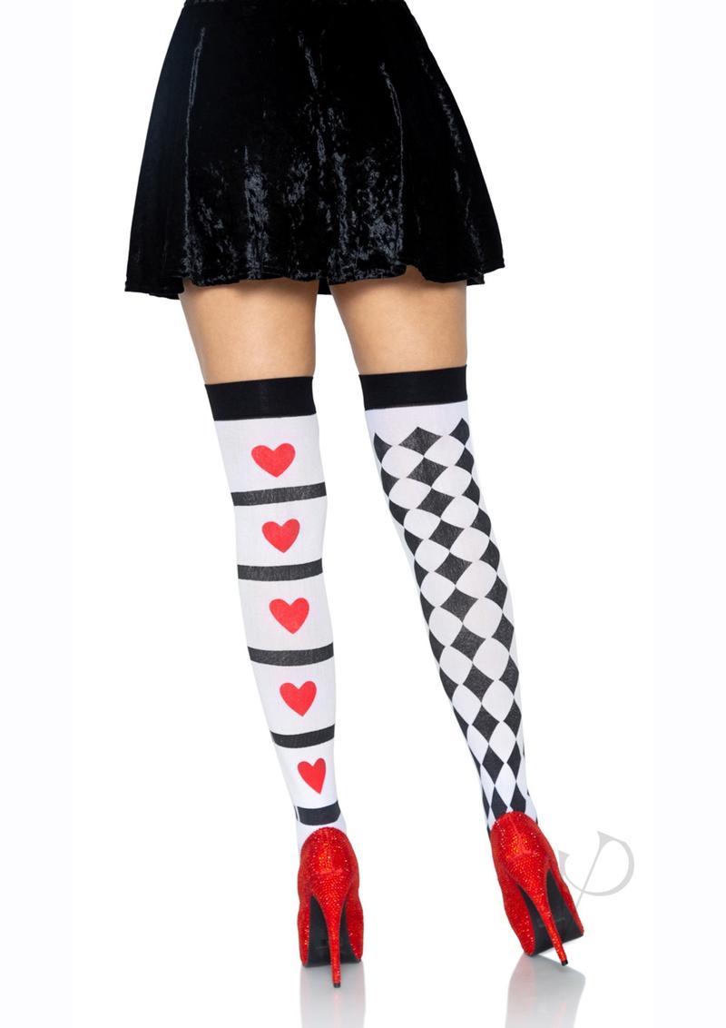 Harlequin Heart Thig Hi Os Wht/rd(disc)