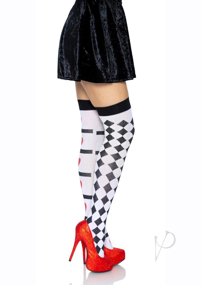 Harlequin Heart Thig Hi Os Wht/rd(disc)