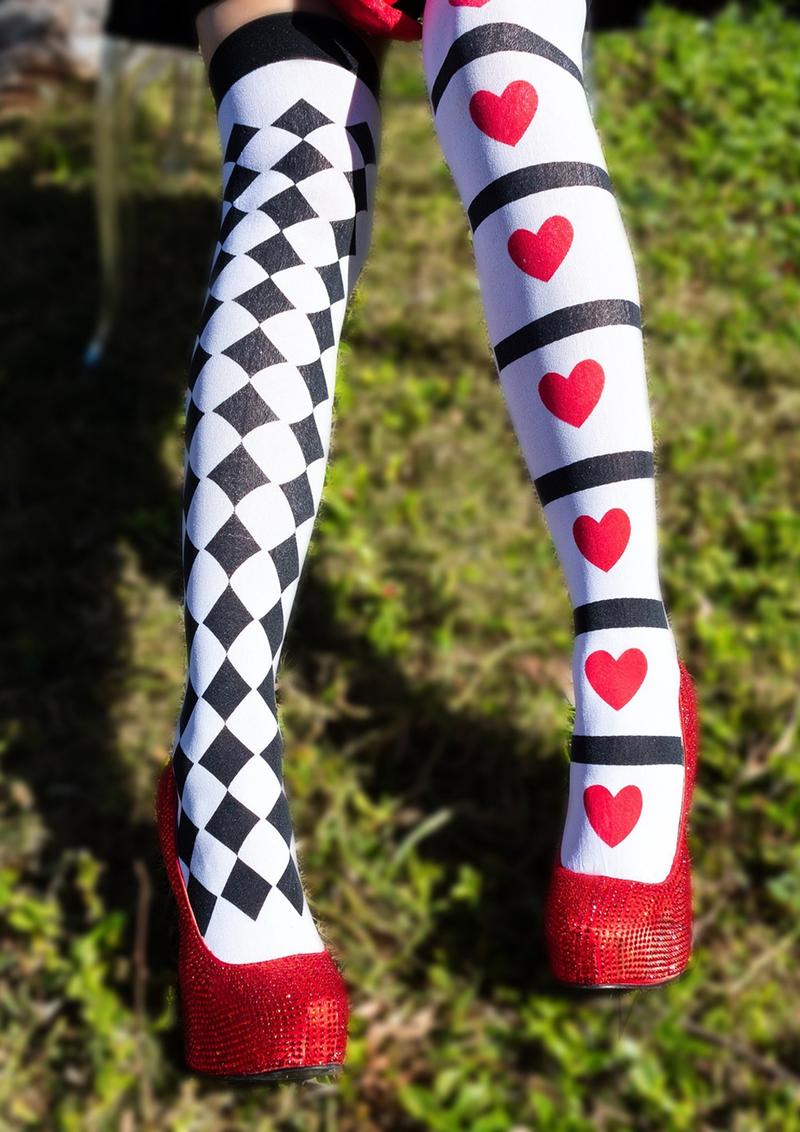 Harlequin Heart Thig Hi Os Wht/rd(disc)