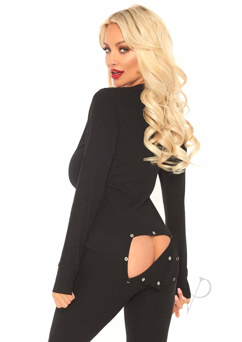 Cozybrush Long John W/flap S/m Blk(spec)