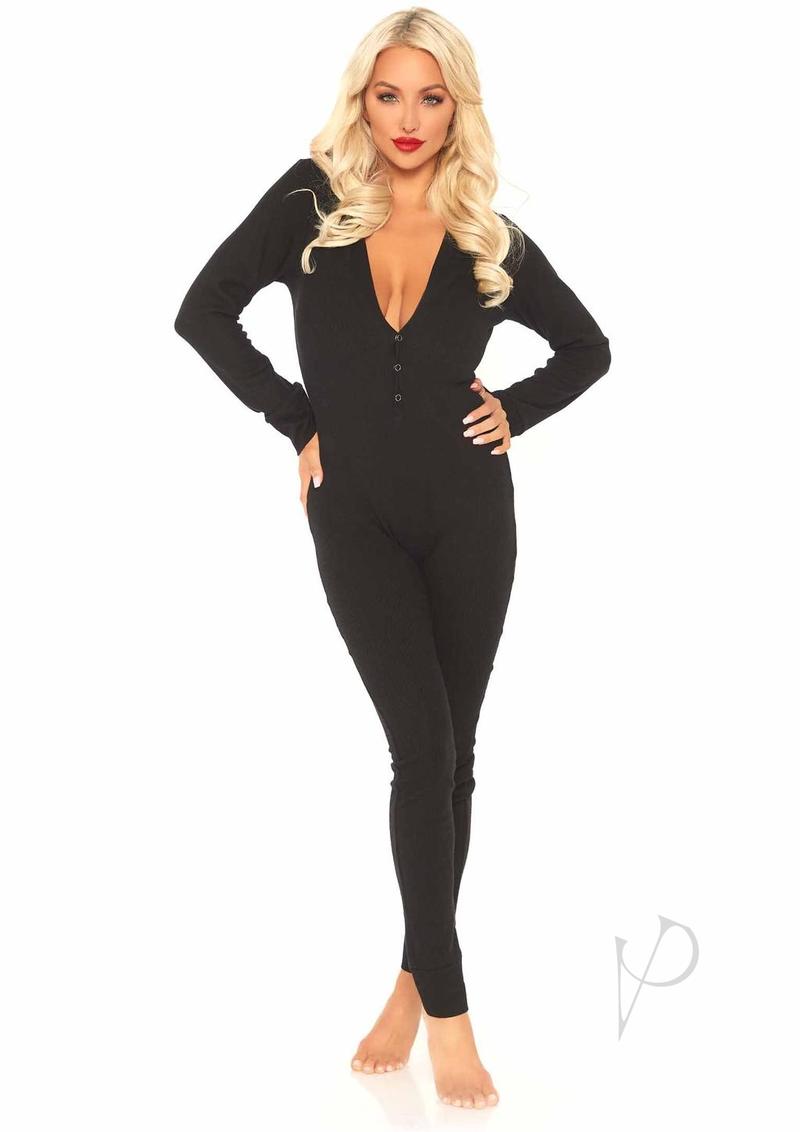 Cozybrush Long John W/flap S/m Blk(spec)