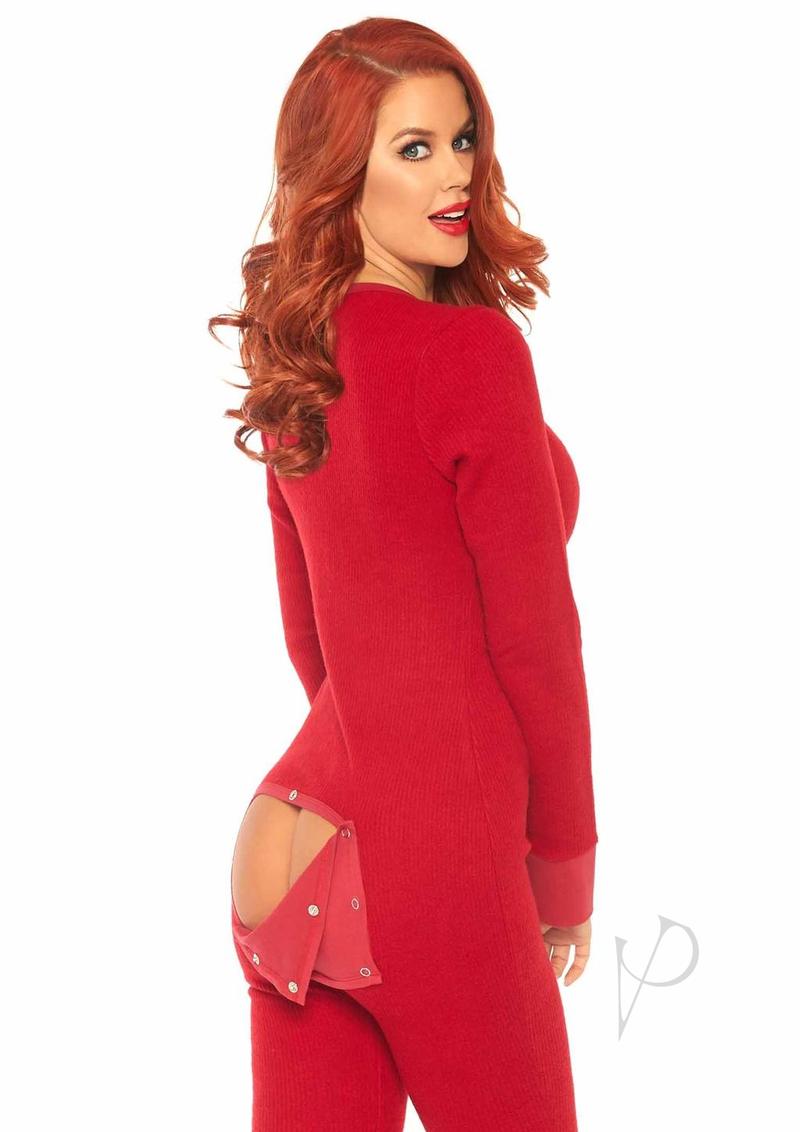 Cozy Brushd Longjohn W/flap Xl Red(sale)