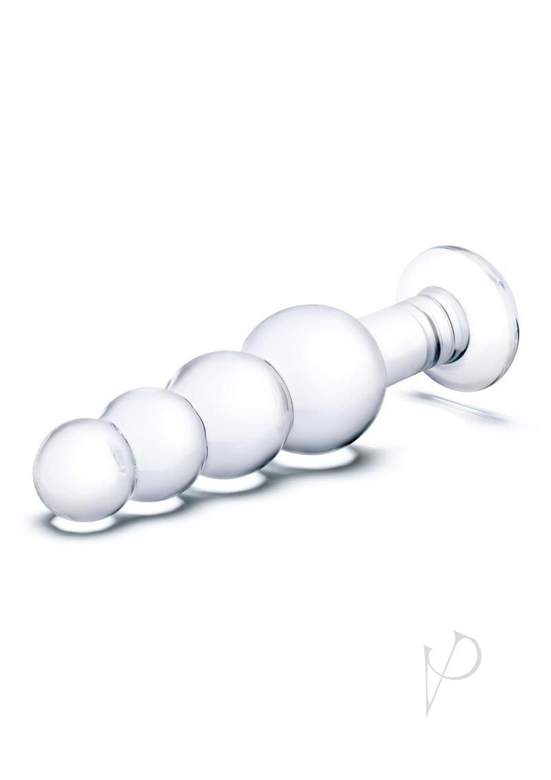 Glass Beaded Butt Plug 7.25 Clear