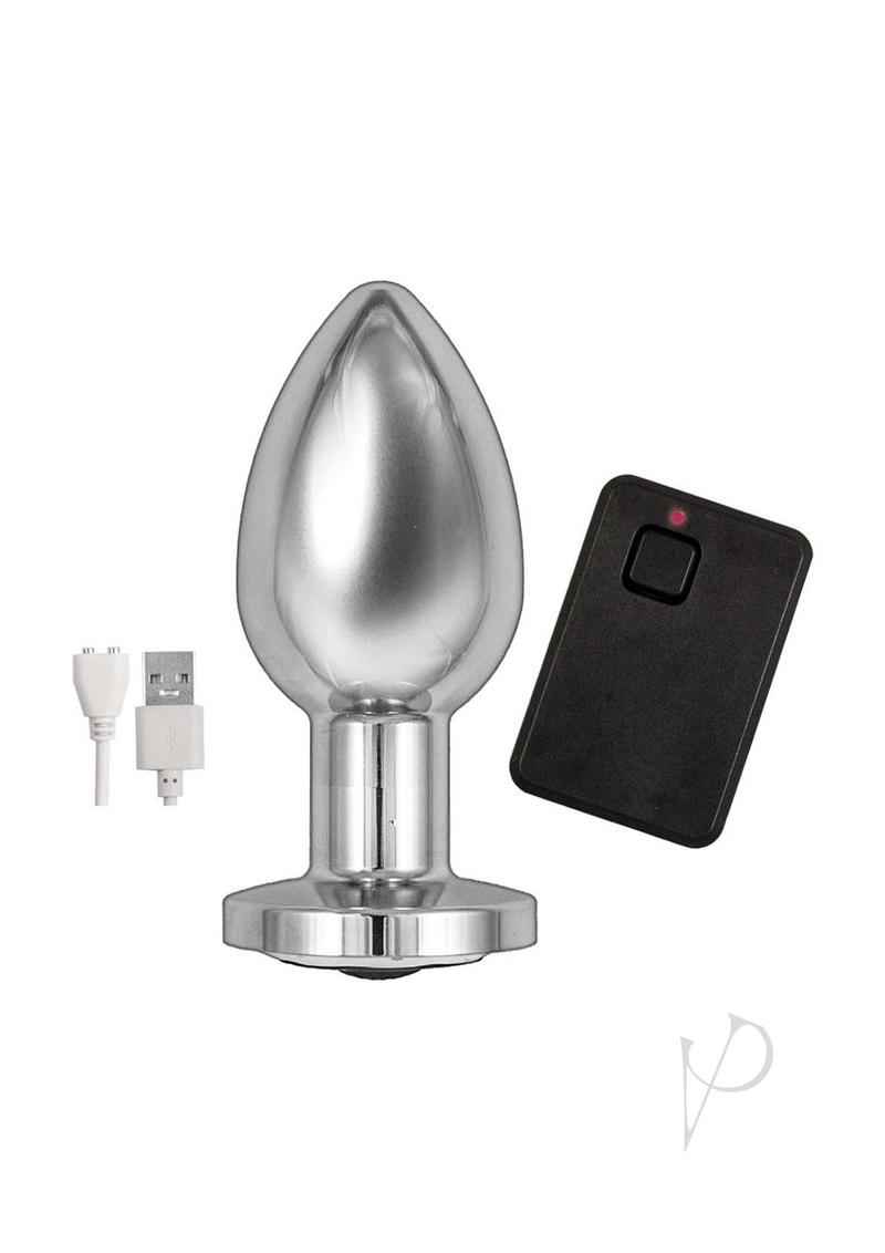 Ass-sation Remote Vibe Metal Plug Silver