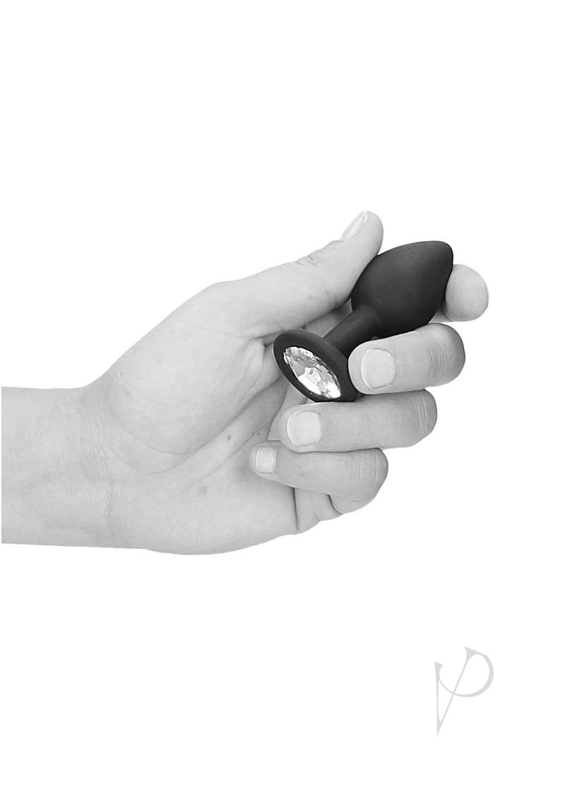 Ouch Silicon Butt Plug W/jewel Blk(sale)