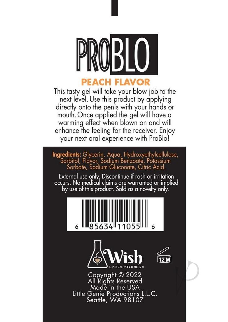 Problo Oral Pleasure Gel Peach 1.5oz