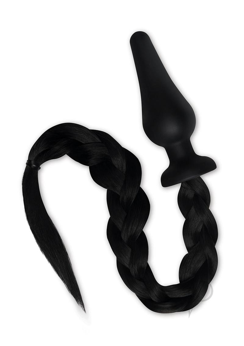 Whipsmart Silicone Plug 4 Pony Tail Blk